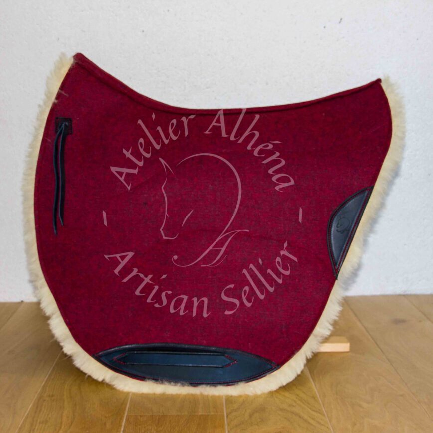 tapis de selle feutre et mouton brique chiné